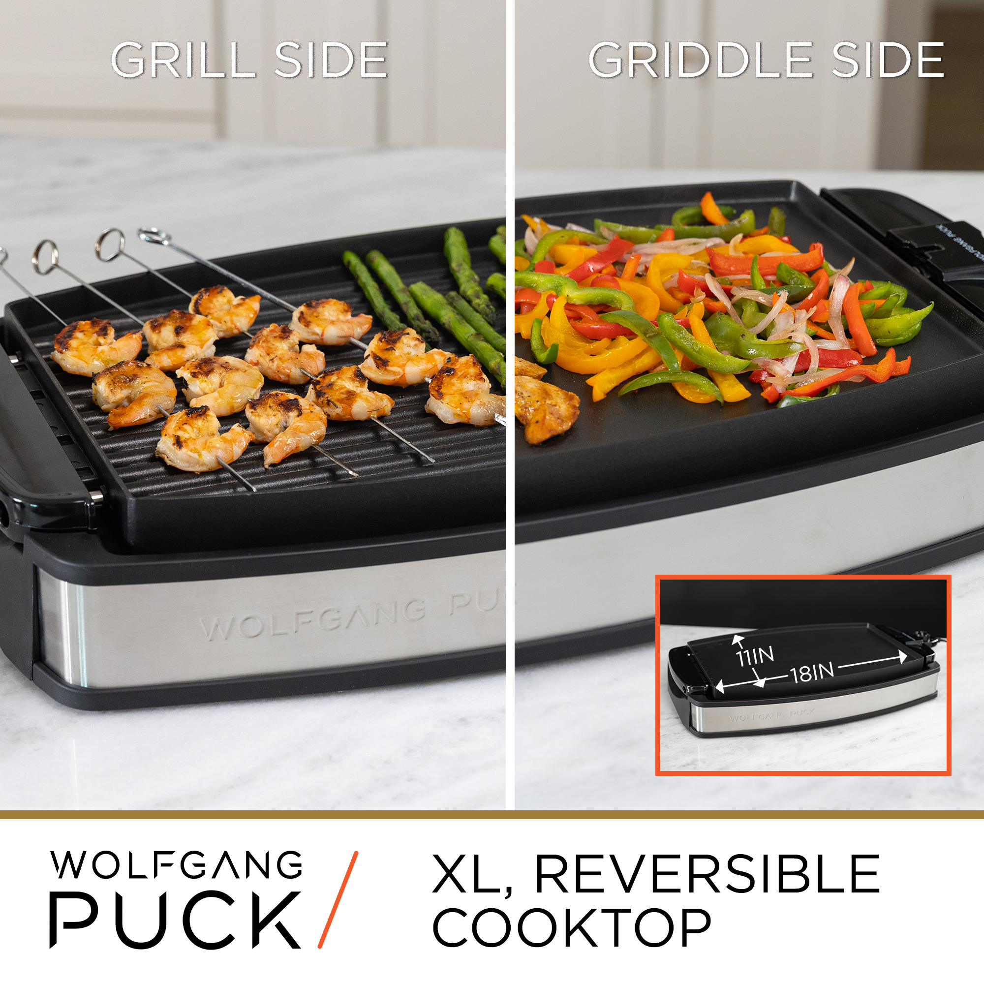 Wolfgang puck reversible grill and griddle cook center best sale