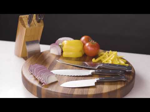 video of Wolfgang Puck stainless steel knife set
